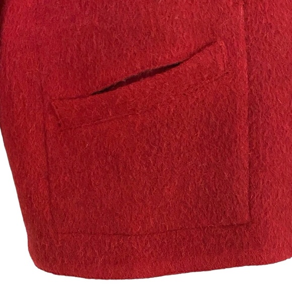 Millma’s Reversible Alpaca Jacket Size Large Red Gray Pockets Boxy Made In Peru - Picture 4 of 11